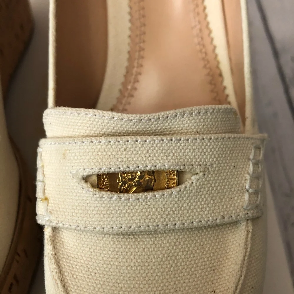 Chloe platform penny loafer wedges